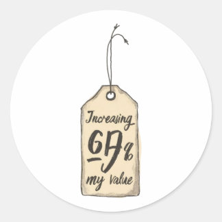Rond Increasing Value Vintage Price Tag Sticker