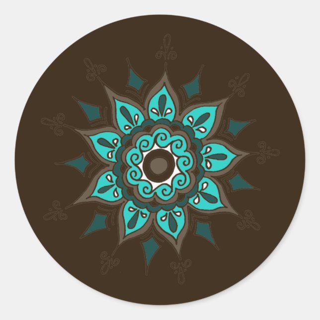 Rond Inde ! Turquoise ・ Sticker (Devant)