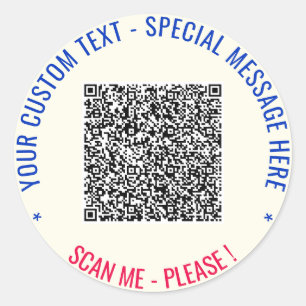 Rond Informations d'analyse de code QR et Sticker de te