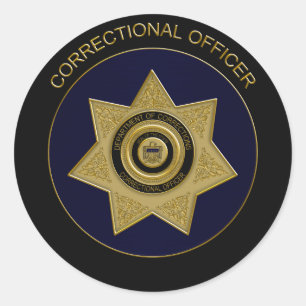 Rond Insigne de l'agent correctionnel, Sticker Gold 2 r