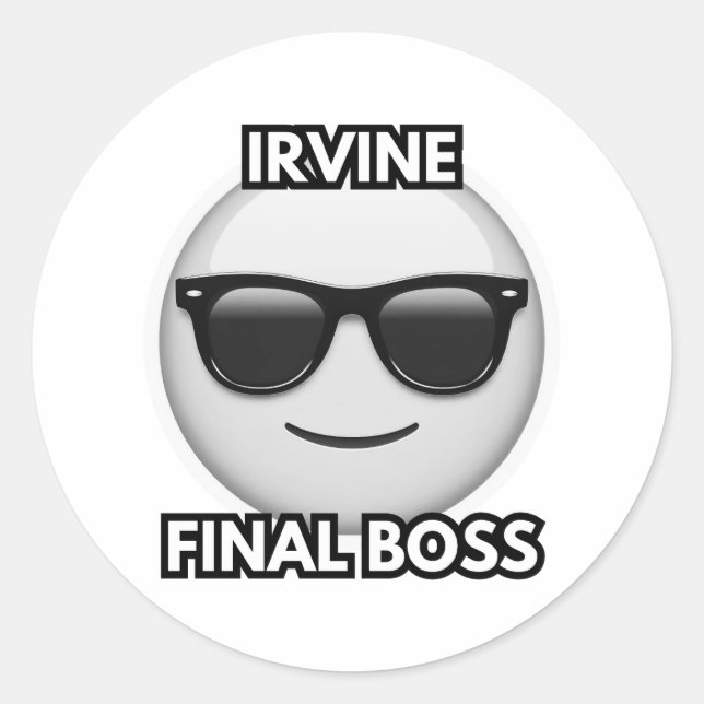 Rond Irvine Final Boss Cool Emoji Sticker (Devant)