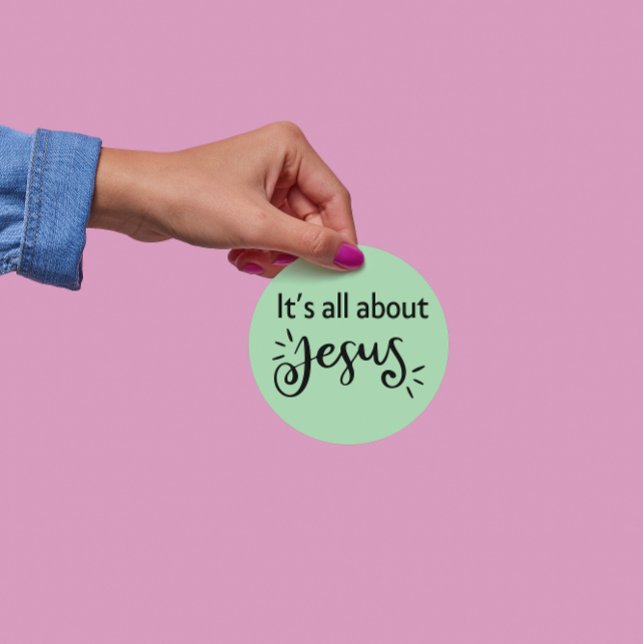 Rond It’s All About Jesus – Christmas Sticker #05 (Créateur téléchargé)