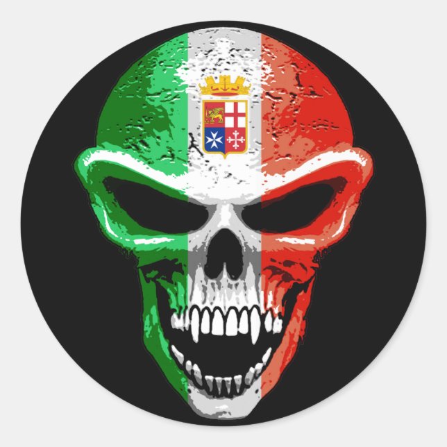 Rond Italy Skull Sticker (Devant)