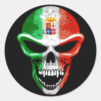 Rond Italy Skull Sticker
