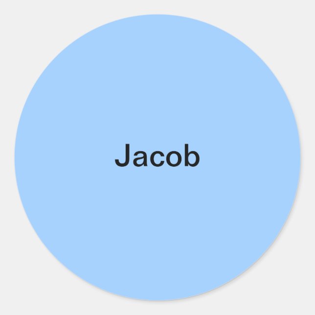 Rond Jacob Light Blue Kids Nom Sticker Personnalisé (Devant)
