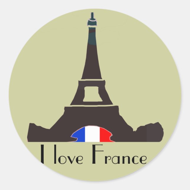 Rond J'adore France Sticker (Devant)