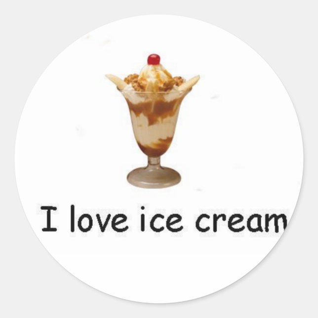 Rond J'adore la crème glacée Sticker Banana Split (Devant)