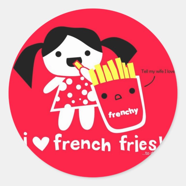 ROND J'ADORE LE STICKER FRIES FRANÇAIS (Devant)