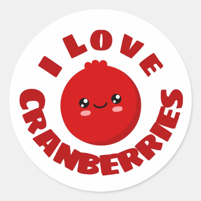 Rond J'adore Sticker Classic Round Cranberries (Devant)