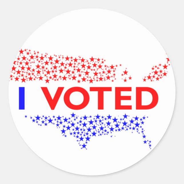 Rond J'Ai Voté Sticker Circulaire Des États-Unis (Devant)