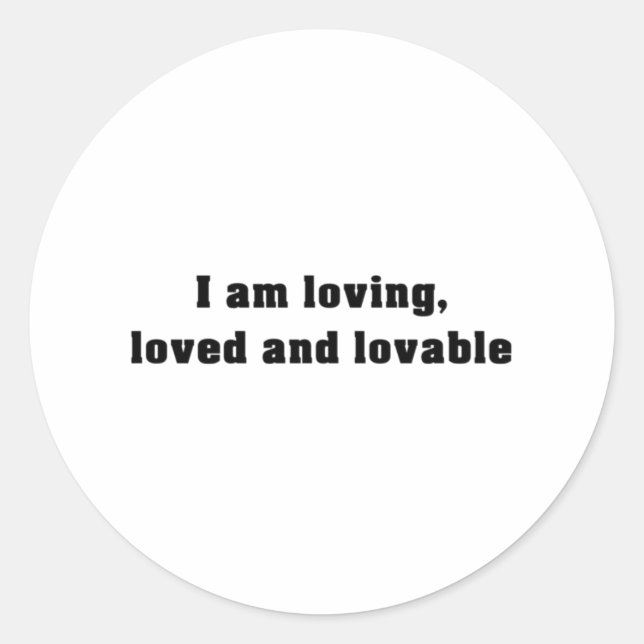 Rond J'aime - Affirmations Classic Round Sticker (Devant)