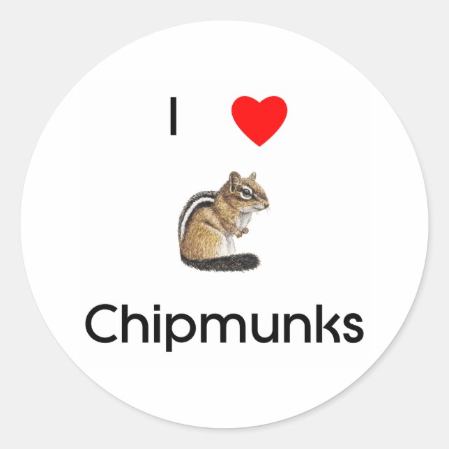 Rond J'aime chipmunks Sticker (Devant)