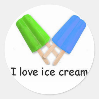 Rond J'aime crème glacée Sticker Green et Blue Twin Pop