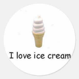Rond J'aime crème glacée Vanilla Twist Sticker