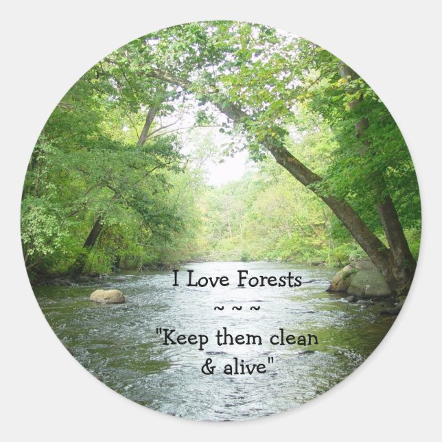 Rond J'aime les forêts Sticker (Devant)