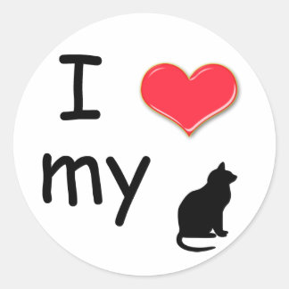Rond J'Aime Mon Sticker De Chat
