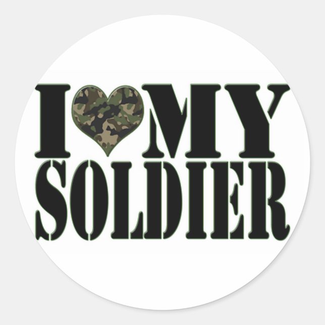 Rond J'Aime Mon Sticker Soldat (Devant)