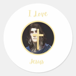 Rond J'aime Sticker Jésus