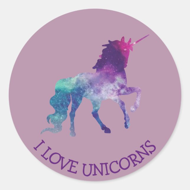 Rond J'aime Unicorns Sticker (Devant)