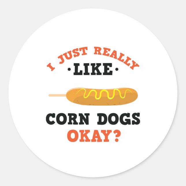 Rond J'Aime Vraiment Les Chiens De Maïs Drôle Sticker C (Devant)