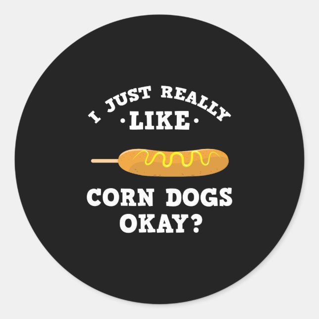 Rond J'Aime Vraiment Les Chiens De Maïs Drôle Sticker C (Devant)