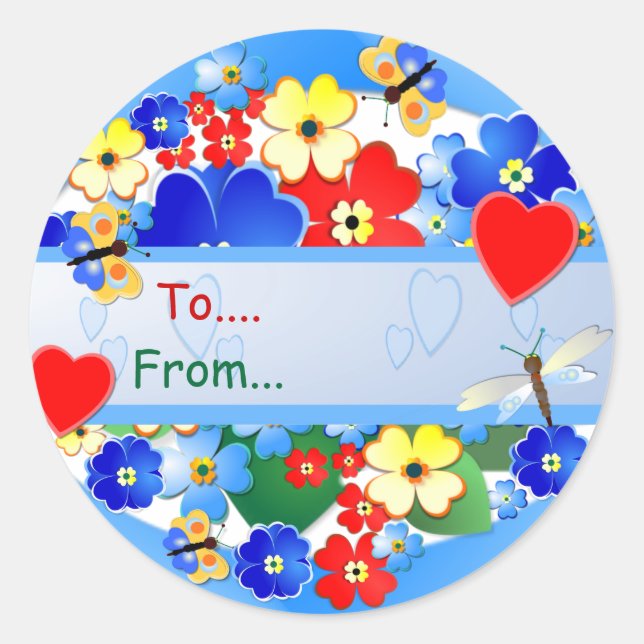 Rond Jardin de fleurs ~ Sticker cadeau # 2 (Devant)
