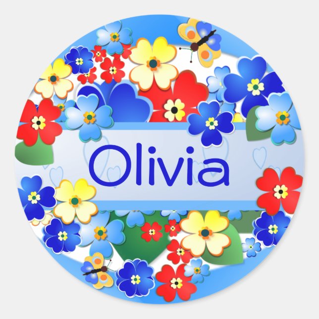 Rond Jardin des fleurs ~ Sticker cadeau (Devant)