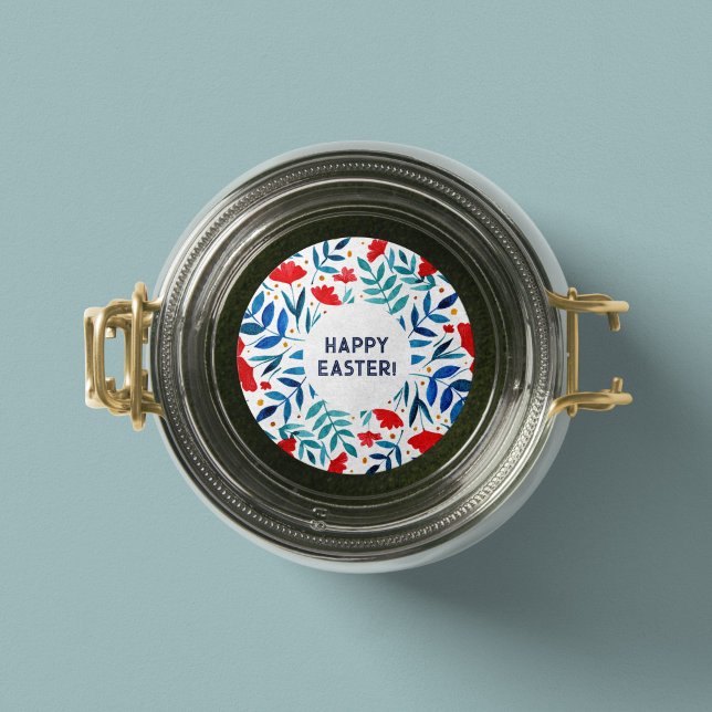 Rond Jardin magique - Sticker de Pâques rouge et turquo (Créateur téléchargé)