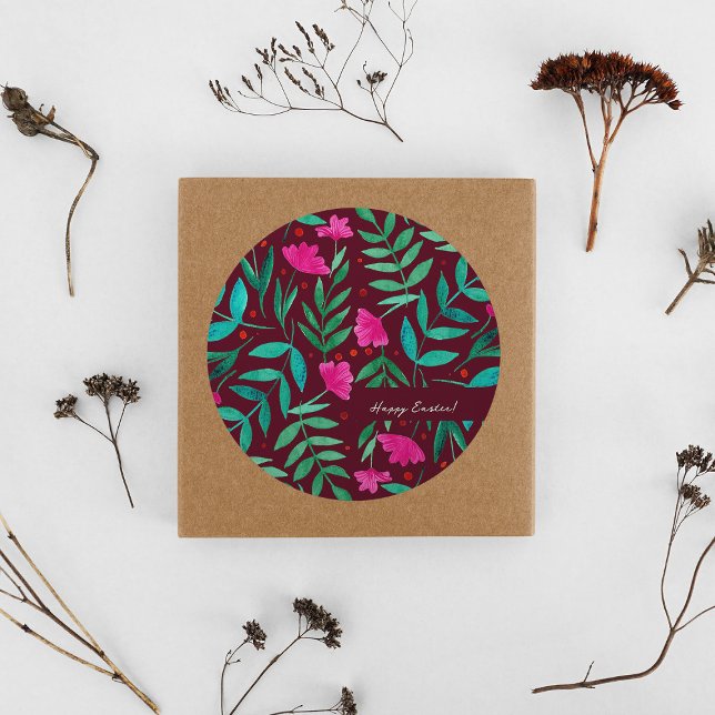 Rond Jardin magique - Sticker magenta et vert de Pâques (Créateur téléchargé)