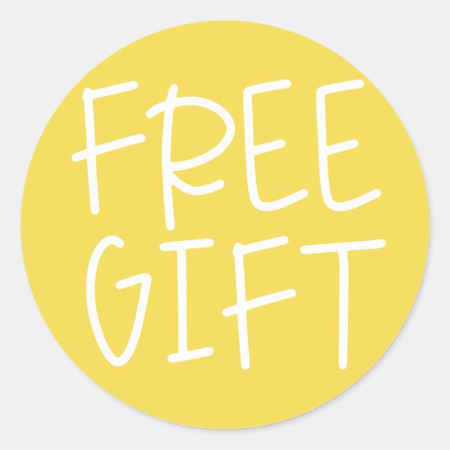Rond Jaune cadeau gratuit échantillon produit Sticker (Devant)