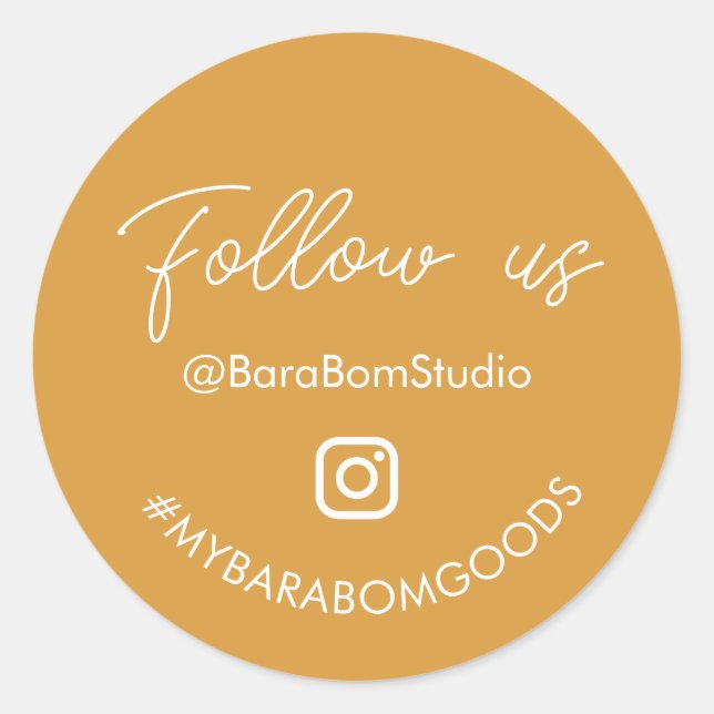 Rond Jaune Suivez-nous sur Instagram Package Sticker (Devant)