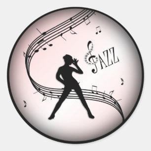 Rond Jazz Dance Pink Music Classic Round Sticker