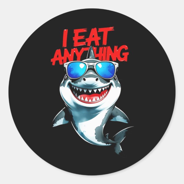 Rond Je Mange N'Importe Quoi - Sticker d'attitude Cool  (Devant)