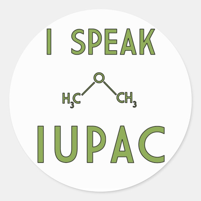 Rond Je parle Sticker IUPAC (Devant)