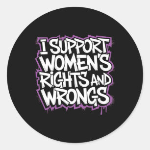 Rond Je soutiens le sticker pour les droits des femmes
