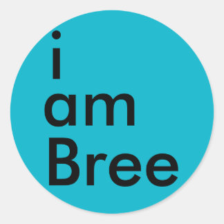 Rond Je suis Bree Sticker (Bleu)