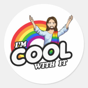 Rond Je suis cool avec le T-shirt Classic Round Sticker