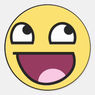 Rond je suis heureux sticker plz