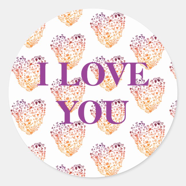 Rond Je t'aime, Sticker de la Saint Valentin (Devant)