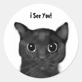 Rond Je Te Vois ! Sticker pour chat noir Jin-Jin