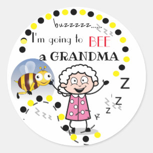 Rond Je vais être un Sticker de grand-mère