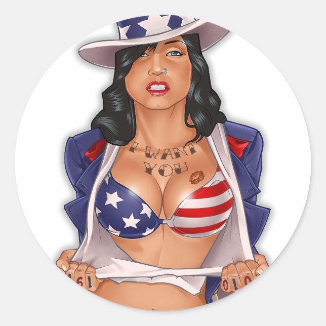 Rond Je Veux Que Vous Sticker (Devant)