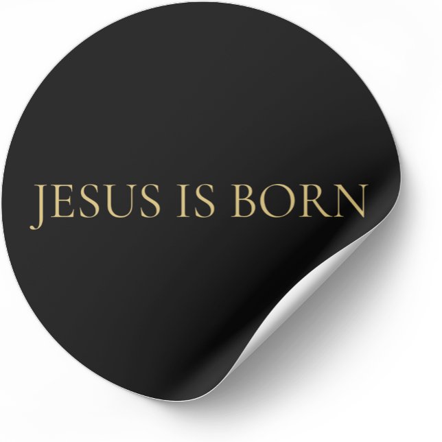 Rond JESUS IS BORN Minimalist Christmas Sticker  (Créateur téléchargé)