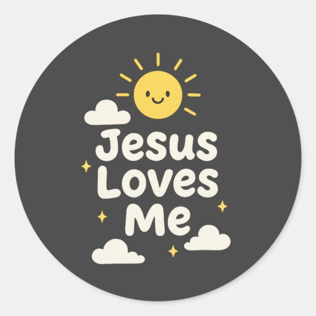 Rond Jesus Loves Me Christian Sticker (Devant)