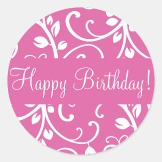 Rond Joli Anniversaire Floral Vine Enveloppe Sticker