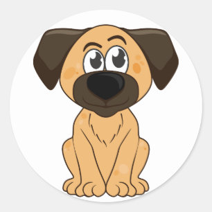 Rond Joli chiot Brown - Sticker