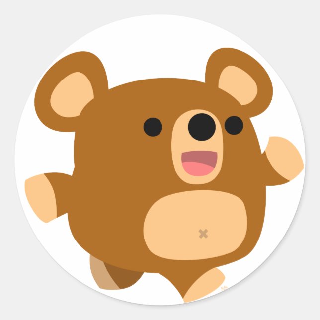 Rond Joli dessin jouant Sticker d'ours (Devant)