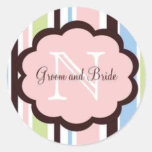 Rond Joli Sticker de mariage rose Favor