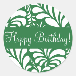 Rond Joli Sticker Enveloppe Fern Flora d'anniversaire