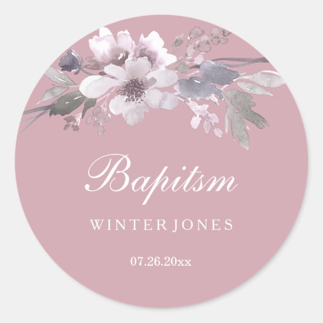 Rond Joli Sticker Floral Rose Dusty (Devant)